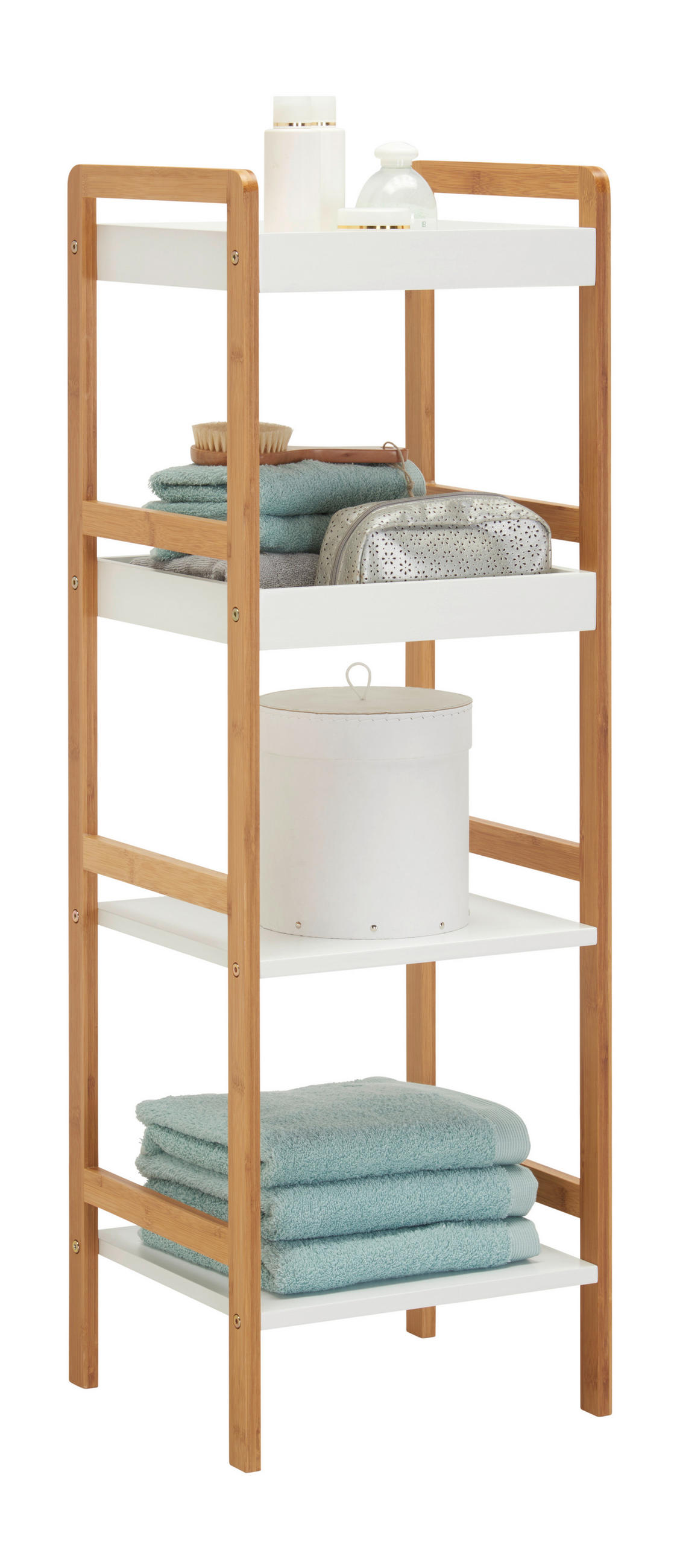 BADEZIMMERREGAL 36/110/33 cm  - Naturfarben/Weiß, KONVENTIONELL, Holz/Holzwerkstoff (36/110/33cm) - Xora