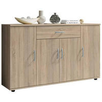 KOMODA  118/70/30 cm  sonoma hrast  - sonoma hrast/srebrna, Dizajnerski, pločasti materijal/plastika (118/70/30cm) - Boxxx