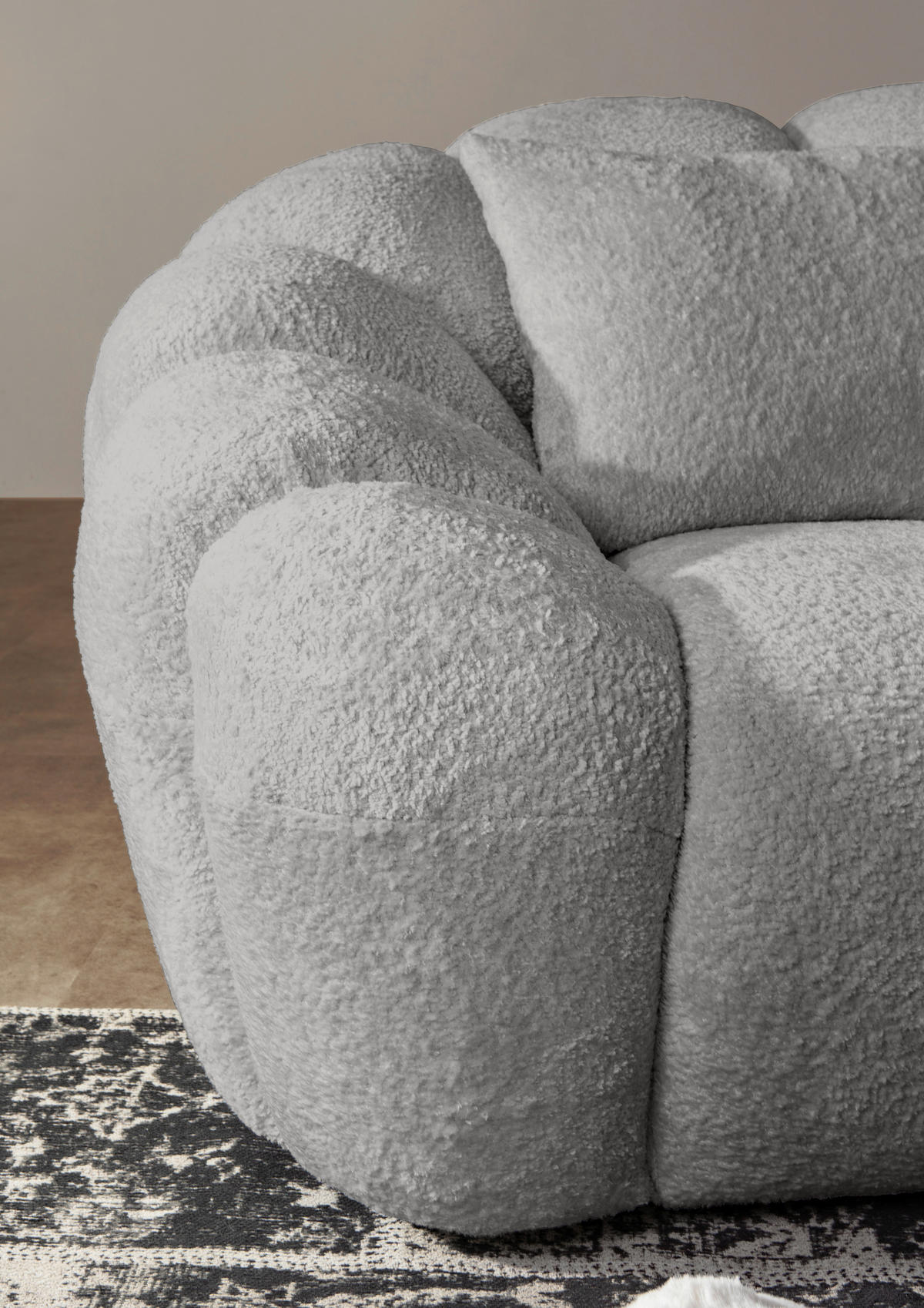 BIGSOFA in Chenille Schlammfarben  - Schlammfarben/Schwarz, KONVENTIONELL, Kunststoff/Textil (248/78/112cm) - Carryhome