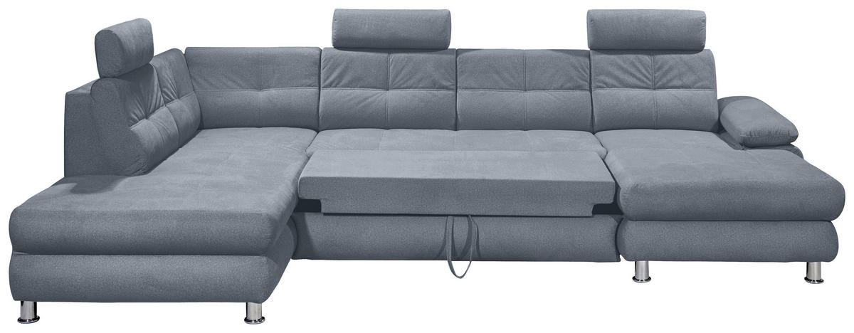 WOHNLANDSCHAFT Grau  - Silberfarben/Grau, MODERN, Kunststoff/Textil (233/349/177cm) - MID.YOU