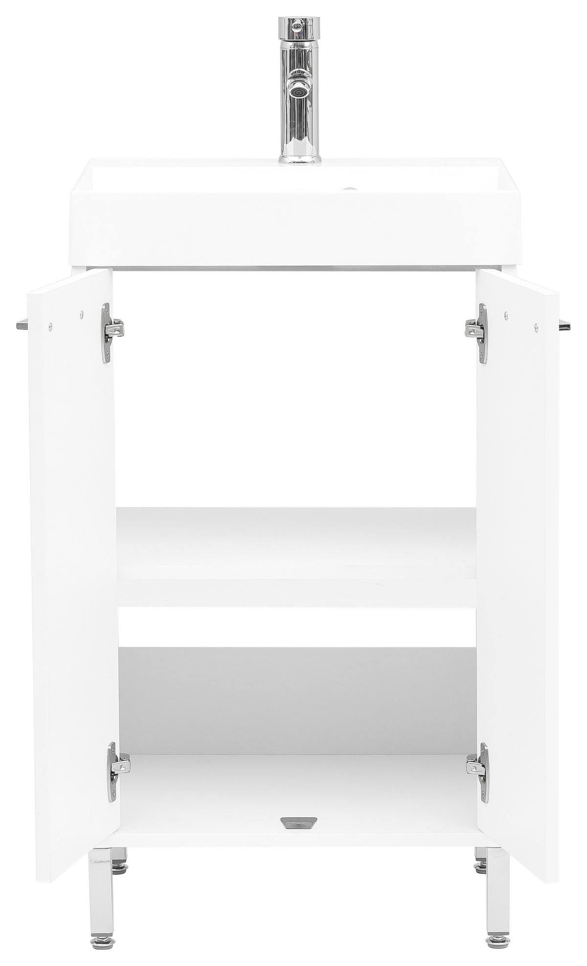 WASCHTISCHKOMBI 50 cm  - Chromfarben/Weiß, KONVENTIONELL, Holzwerkstoff/Stein (50cm) - Stylife