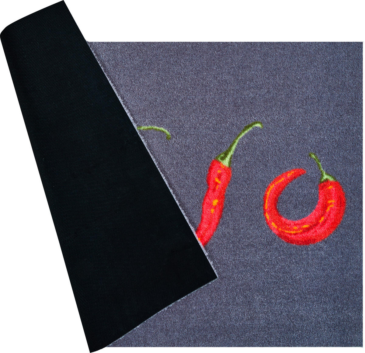 FUßMATTE 75/120 cm Hot Chili  - Hellrot/Grau, Trend, Kunststoff/Textil (75/120cm) - Grund