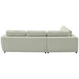 ECKSOFA  in Chenille Salbeigrün  224/307 cm  - Salbeigrün/Schwarz, KONVENTIONELL, Kunststoff/Textil (224/307cm) - Hom`in