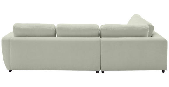 ECKSOFA  in Chenille Salbeigrün  224/307 cm  - Salbeigrün/Schwarz, KONVENTIONELL, Kunststoff/Textil (224/307cm) - Hom`in