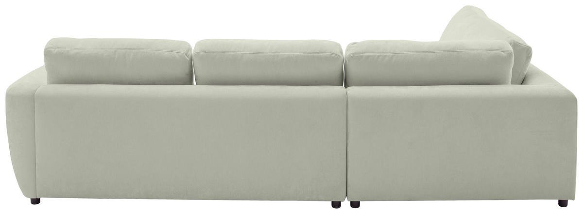 ECKSOFA  in Chenille Salbeigrün  224/307 cm  - Salbeigrün/Schwarz, KONVENTIONELL, Kunststoff/Textil (224/307cm) - Hom`in
