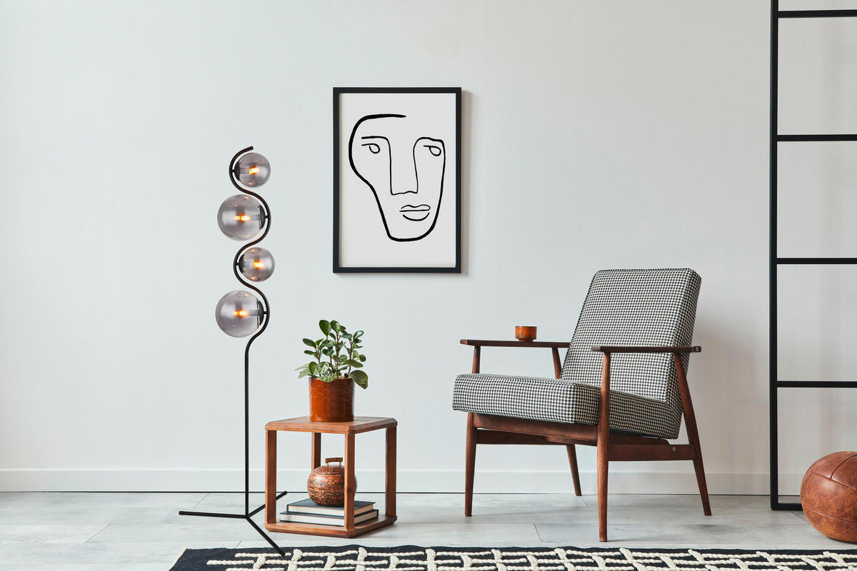 SVJETILJKA PODNA Porry  - crna, Design, staklo/metal (66/160cm) - Globo