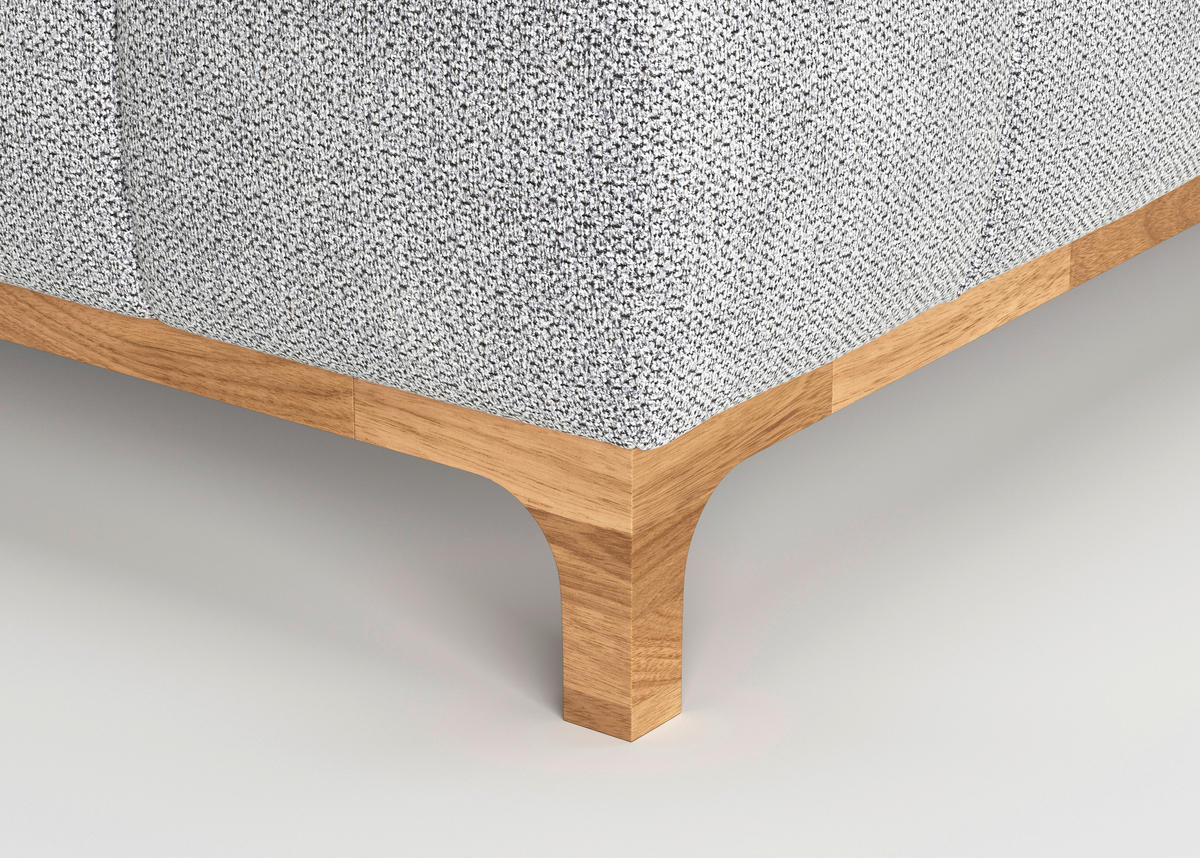 BOXSPRINGBETT 160/200 cm  in Silberfarben  - Eichefarben/Silberfarben, Modern, Holz/Holzwerkstoff (160/200cm) - MID.YOU