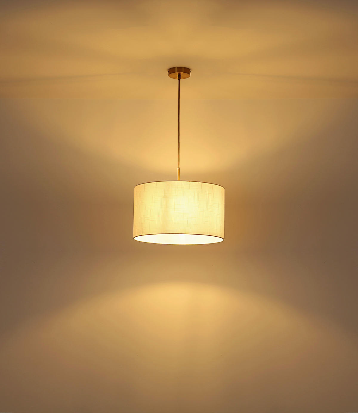 HÄNGELEUCHTE Truett 40/120 cm  - Schwarz/Weiß, Design, Textil/Metall (40/120cm) - Globo