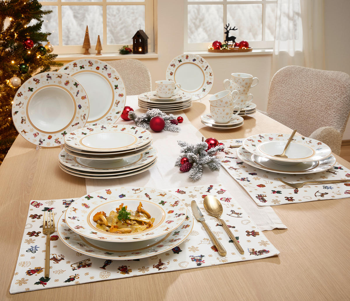 KAFFEESERVICE Weiß CHRISTMAS TOYS 18-teilig  - Weiß, KONVENTIONELL, Keramik - X-Mas