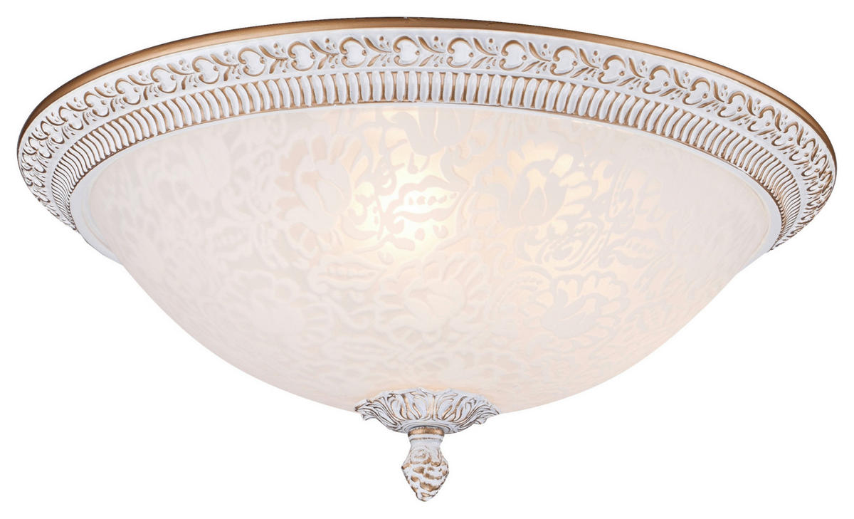 DECKENLEUCHTE     - Weiss/Goldfarben, Basics, Glas/Metall (35/19/35cm) - MAYTONI