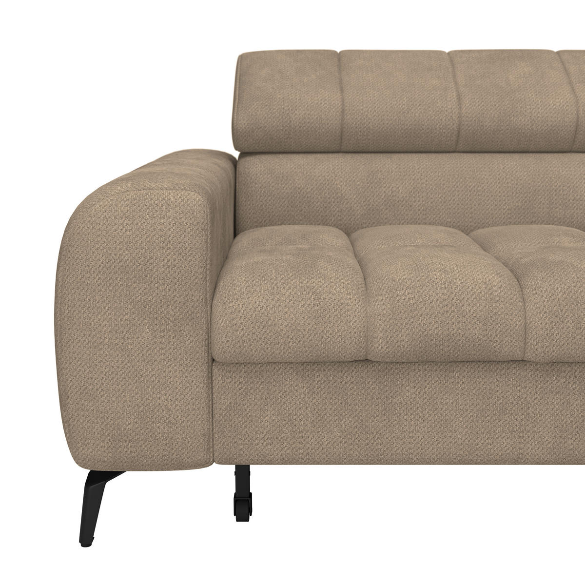 ECKSOFA in Beige  - Beige/Schwarz, Trend, Kunststoff/Textil (261/203cm) - Livetastic