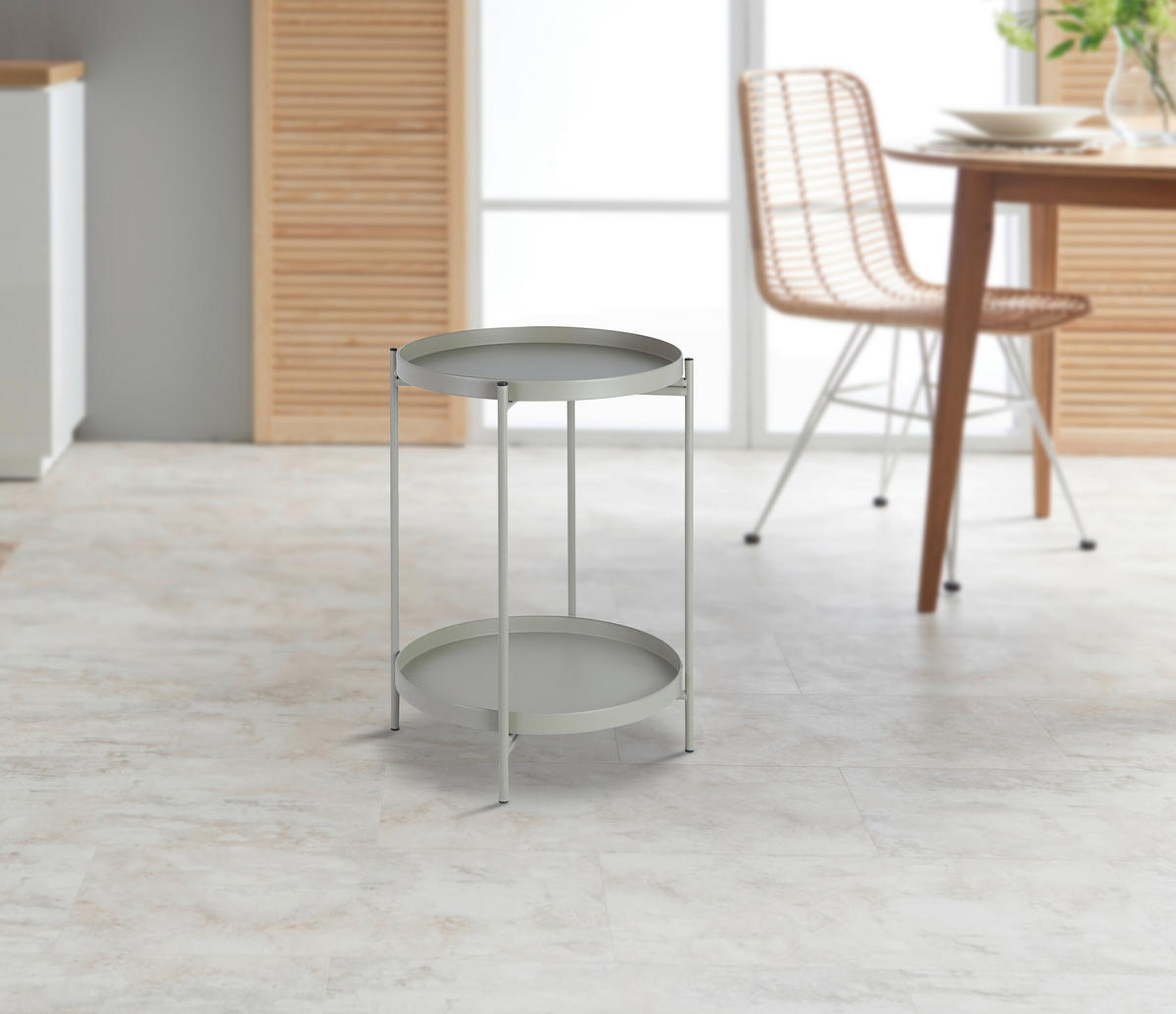 PRÍRUČNÝ STOLÍK, taupe - taupe, Basics, kov (39,5/50cm) - Ambia Home