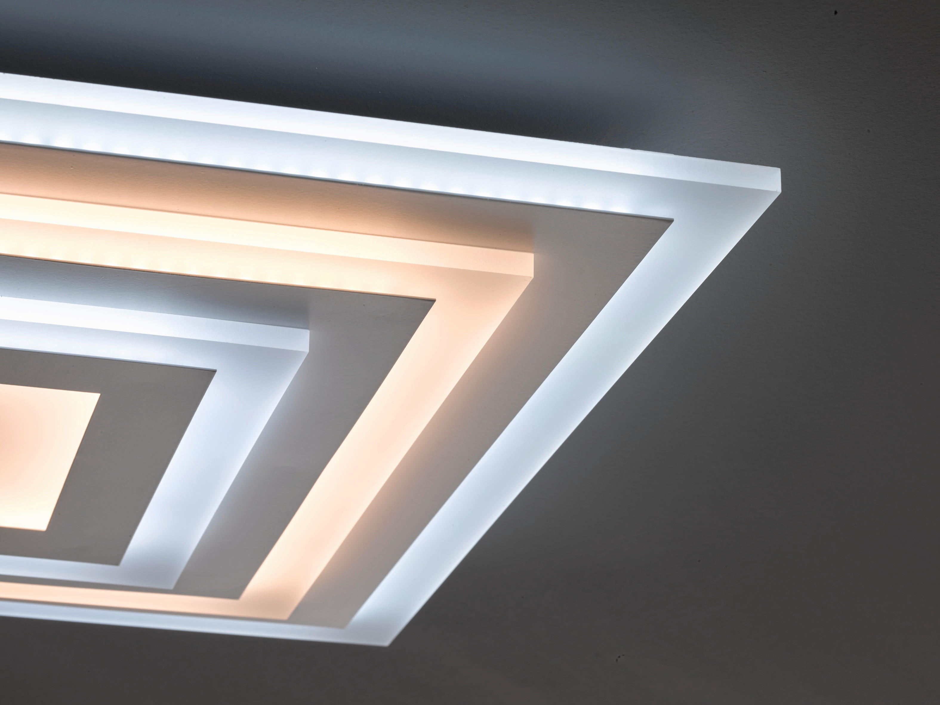 LED-DECKENLEUCHTE 56 W    60/60/6,7 cm  - Weiss, Design, Kunststoff (60/60/6,7cm) - Fischer & Honsel
