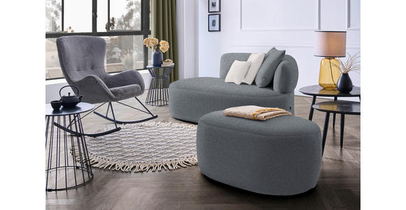 RÉCAMIERE  in Bouclé Grau, Hellrosa  - Hellrosa/Schwarz, MODERN, Kunststoff/Textil (166/86/105cm) - Hom`in