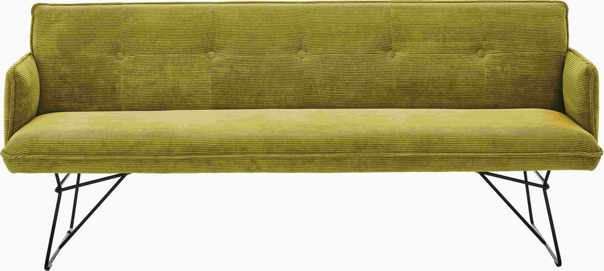 SITZBANK 212/89/70 cm  in Hellgrün  - Schwarz/Hellgrün, Design, Textil/Metall (212/89/70cm) - Pure Home Lifestyle