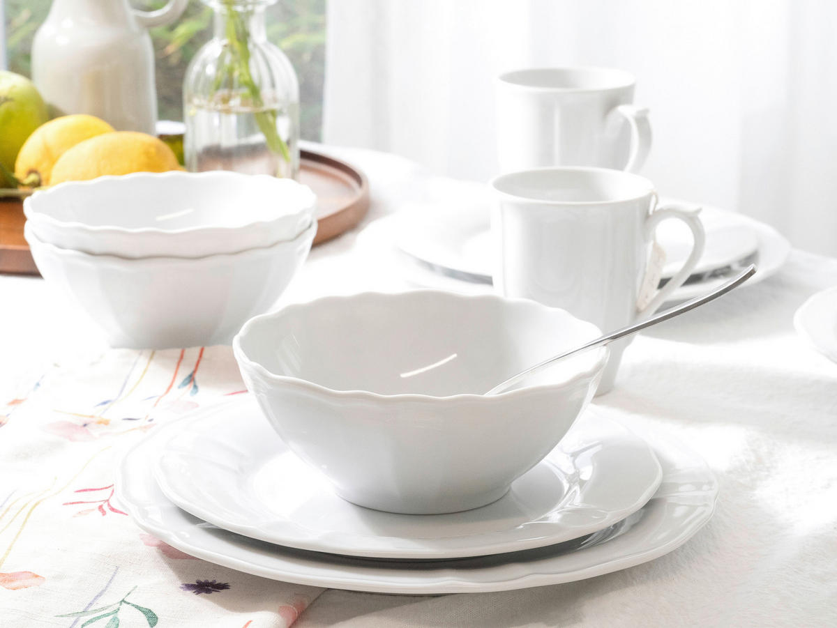 KOMBINOVANÝ SERVIS, 16-dielne, porcelán - biela, keramika (34,5/28/29cm) - Creatable