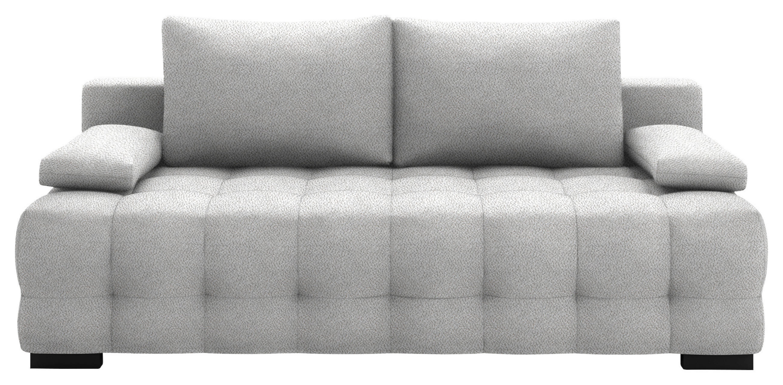 SCHLAFSOFA in Chenille, Plüsch Grau  - Schwarz/Grau, KONVENTIONELL, Kunststoff/Textil (209/96/100cm) - Stylife