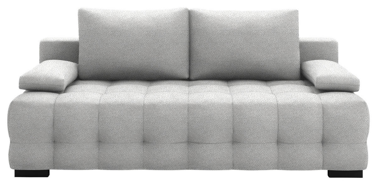 SCHLAFSOFA in Chenille, Plüsch Grau  - Schwarz/Grau, KONVENTIONELL, Kunststoff/Textil (209/96/100cm) - Stylife