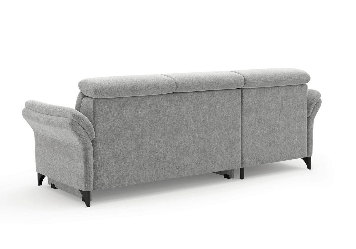 ECKSOFA Flachgewebe Hellgrau  - Hellgrau/Schwarz, Konventionell, Textil/Metall (166/253cm) - Sit & More