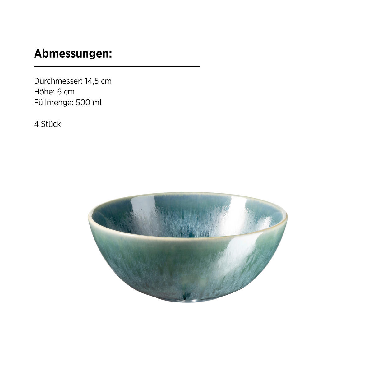 MÜSLISCHALENSET CARELLIA  - Blau, Basics, Keramik (14,5/6cm) - Mäser