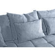 ECKSOFA Blau Flachgewebe  - Blau/Schwarz, KONVENTIONELL, Textil/Metall (205/300cm) - Carryhome