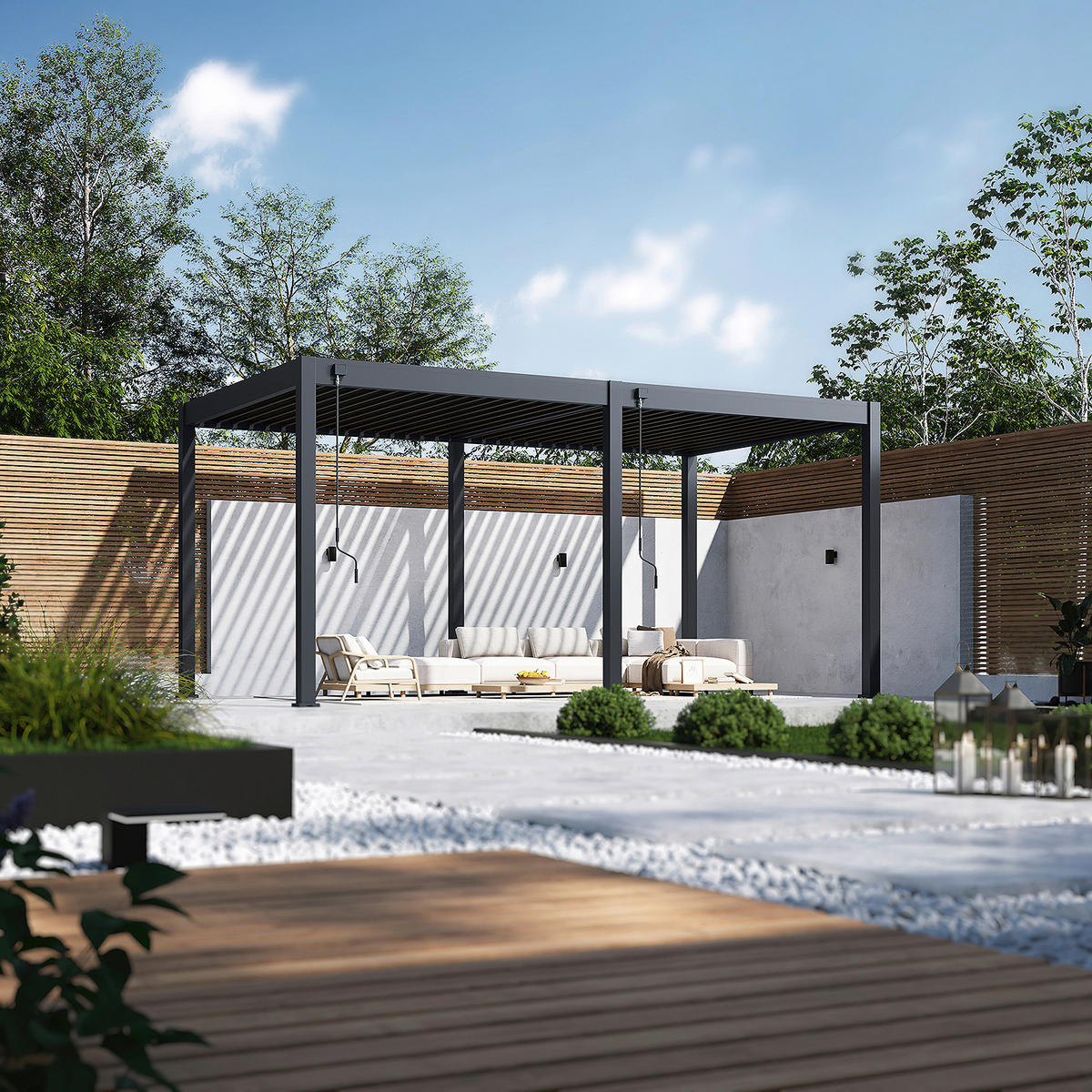 PERGOLA 530/255/300 cm Aluminium  - Anthrazit, Basics, Metall (530/255/300cm) - Gardenson