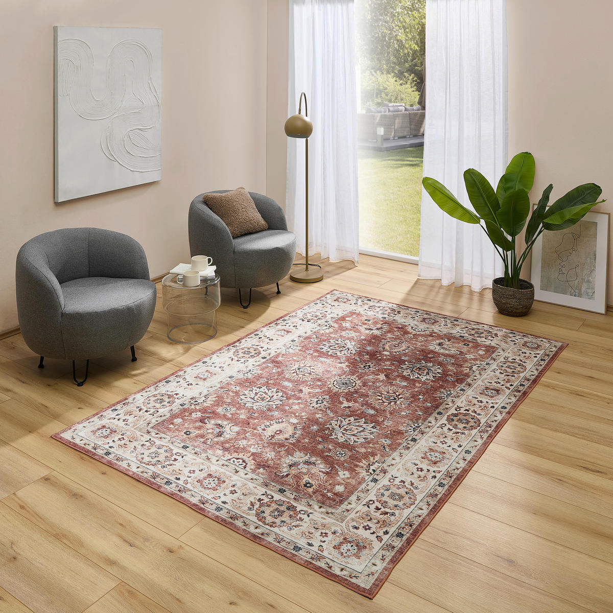 VINTAGE-TEPPICH 160/230 cm  in Terracotta  - Terracotta, Trend, Textil (160/230cm) - Novel