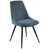 STUHL  in Eisen Cord Holz, Metall, Textil  - Blau/Schwarz, MODERN, Holz/Textil (49/88/59cm) - MID.YOU