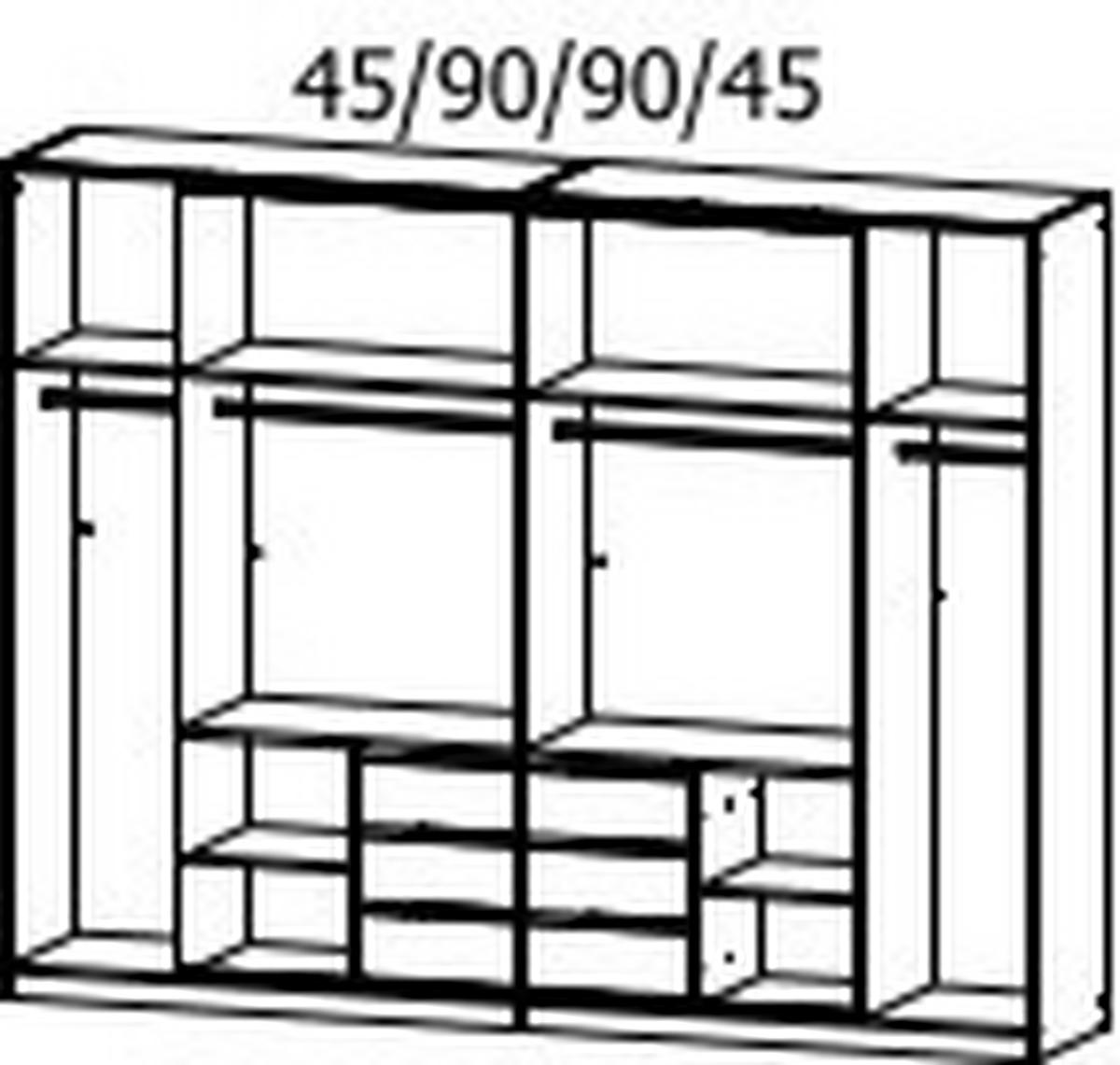 FALTTÜRENSCHRANK in Dunkelgrau  - Dunkelgrau, Holzwerkstoff (271/210/54cm) - Boxxx
