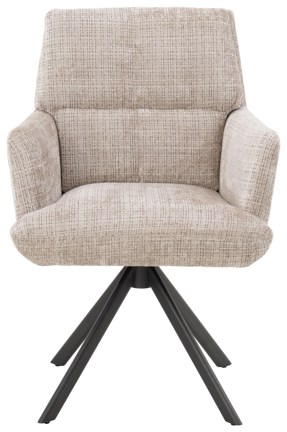 ARMLEHNSTUHL  in beflockt  - Sandfarben/Anthrazit, Design, Textil/Metall (63/92/66cm) - Bert Plantagie