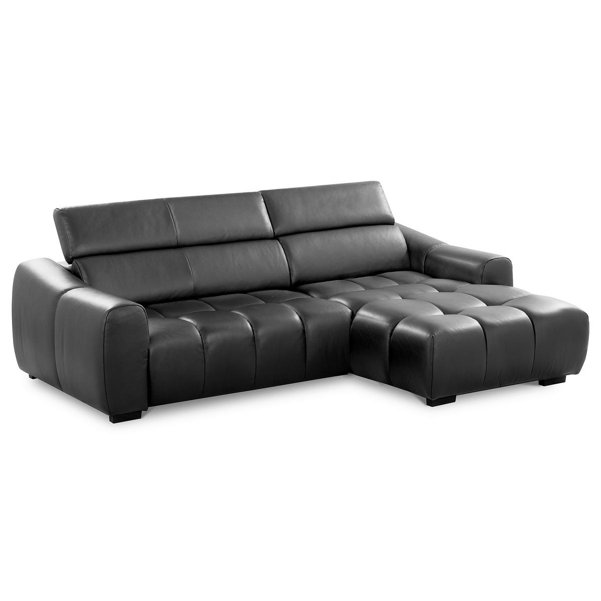 ECKSOFA  Echtleder Anthrazit  - Anthrazit/Schwarz, Design, Leder/Kunststoff (274/177cm) - Livetastic