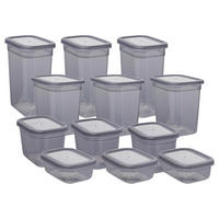 VORRATSDOSENSET 12-teilig  - Anthrazit, Basics, Kunststoff - P & B