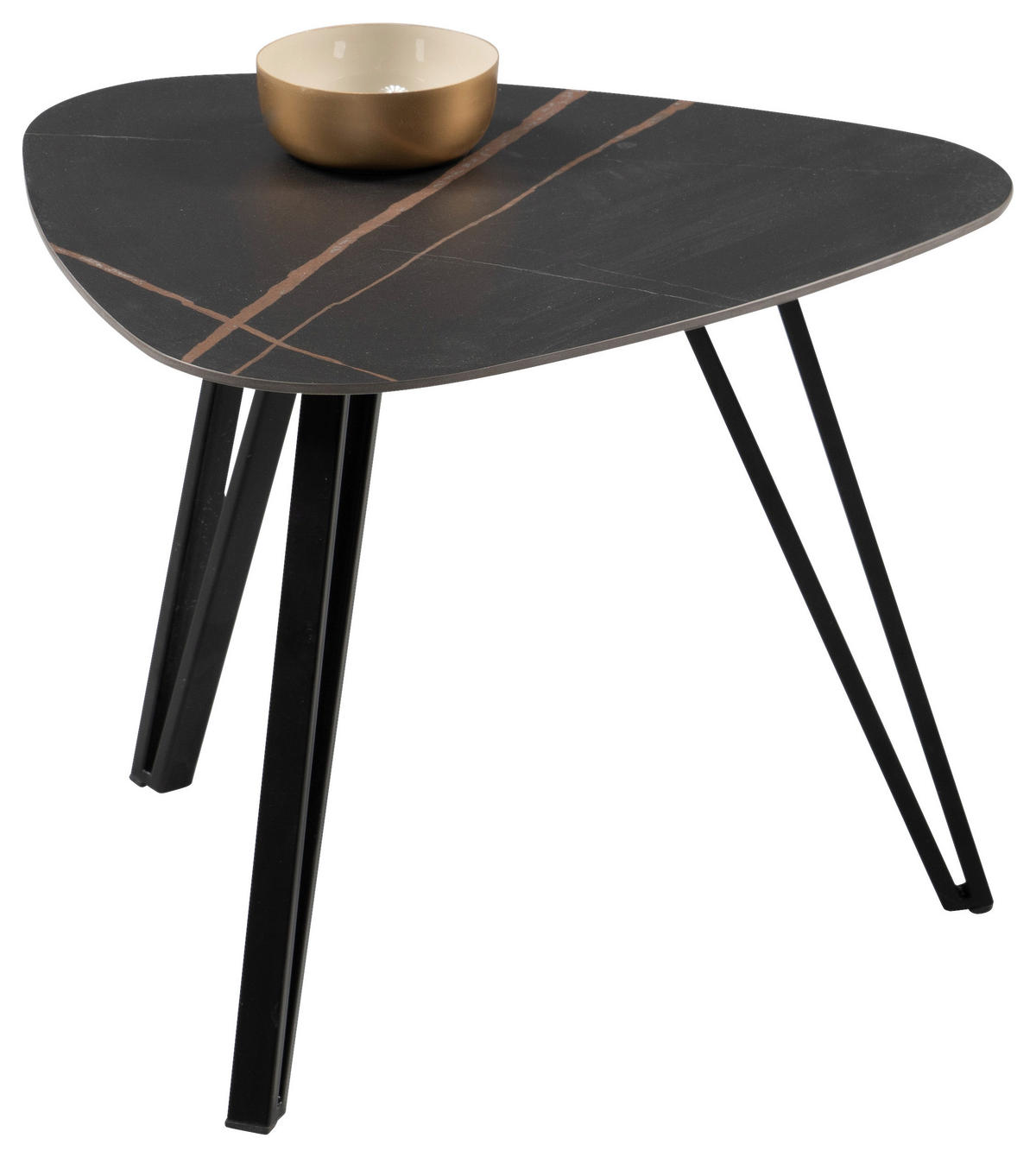 BEISTELLTISCH 45/45/35 cm Schwarz Freiform  - Schwarz, Basics, Stein/Metall (45/45/35cm)