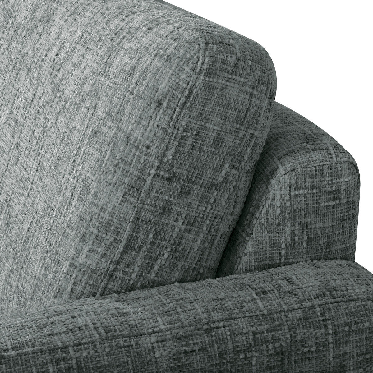 3-SITZER-SOFA SPRING in Webstoff Anthrazit Modern  - Anthrazit/Schwarzchrom, Design, Textil/Metall (187/85/92cm) - Livetastic