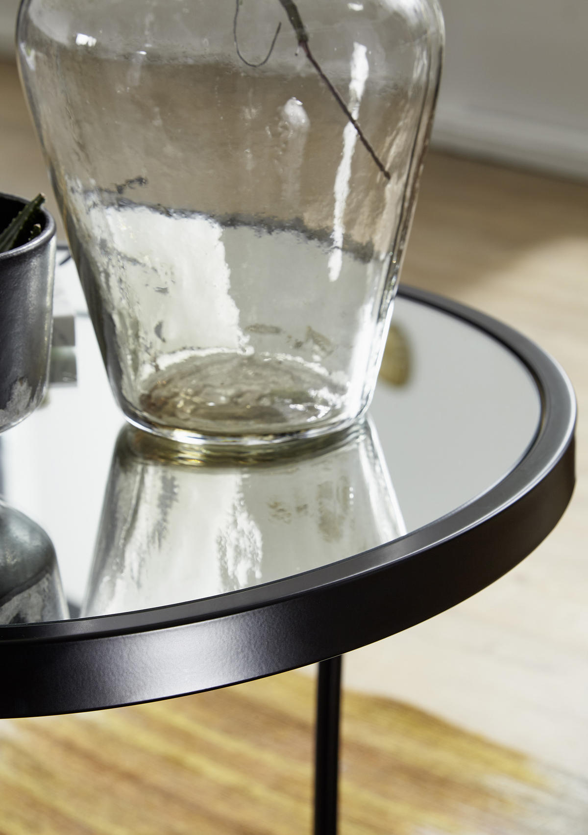 SATZTISCH in Glas 50/50/50,5 cm  - Schwarz, Design, Glas/Metall (50/50/50,5cm) - MID.YOU