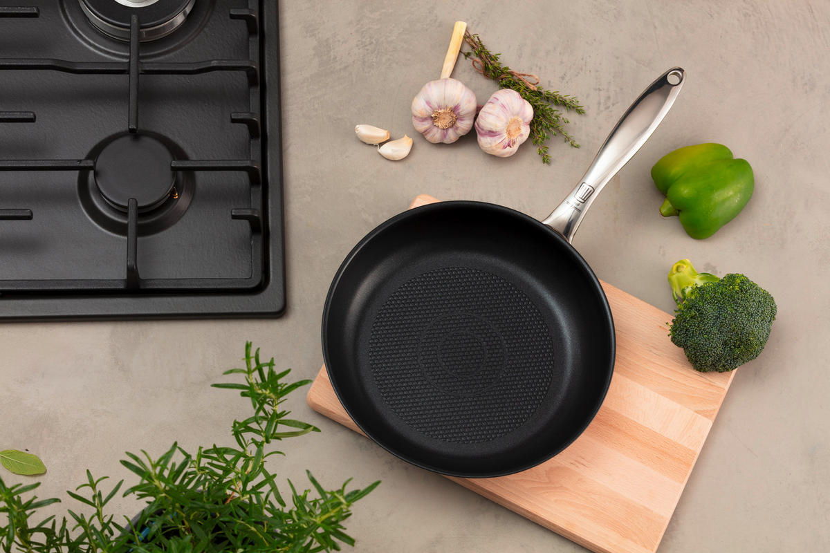 Tigaie Pentru Prăjit 24 cm  - argintiu/negru, Design, metal (24cm) - Chefkoch+Fackelmann