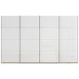 SCHWEBETÜRENSCHRANK  in Weiß, Eiche Artisan  - Chromfarben/Weiß, Design, Glas/Holzwerkstoff (361/223/68cm) - Novel