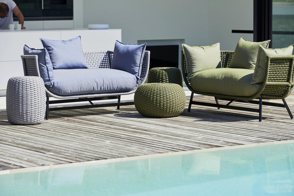 OUTDOORPOUF Olivgrün 60/35/60 cm  - Olivgrün, MODERN, Kunststoff (60/35/60cm) - Jan Kurtz
