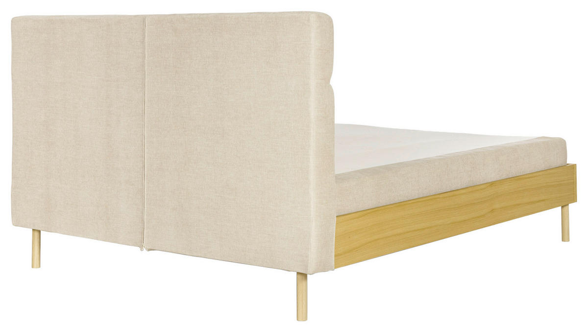 SÄNG 180/200 cm  i naturfärgad, beige   - beige/naturfärgad, Klassisk, trä/textil (180/200cm) - Niels Andersson