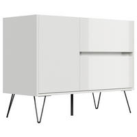 SIDEBOARD Posseik Industrial  in 99/75,8/42 cm  - Eichefarben/Schwarz, Design, Holzwerkstoff/Metall (99/75,8/42cm) - P & B