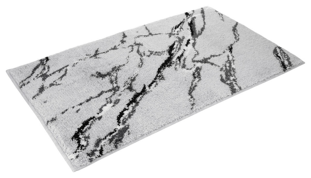 BADTEPPICH MARBLE Grau 60/100 cm  - Grau, Basics, Textil (60/100cm) - Vossen
