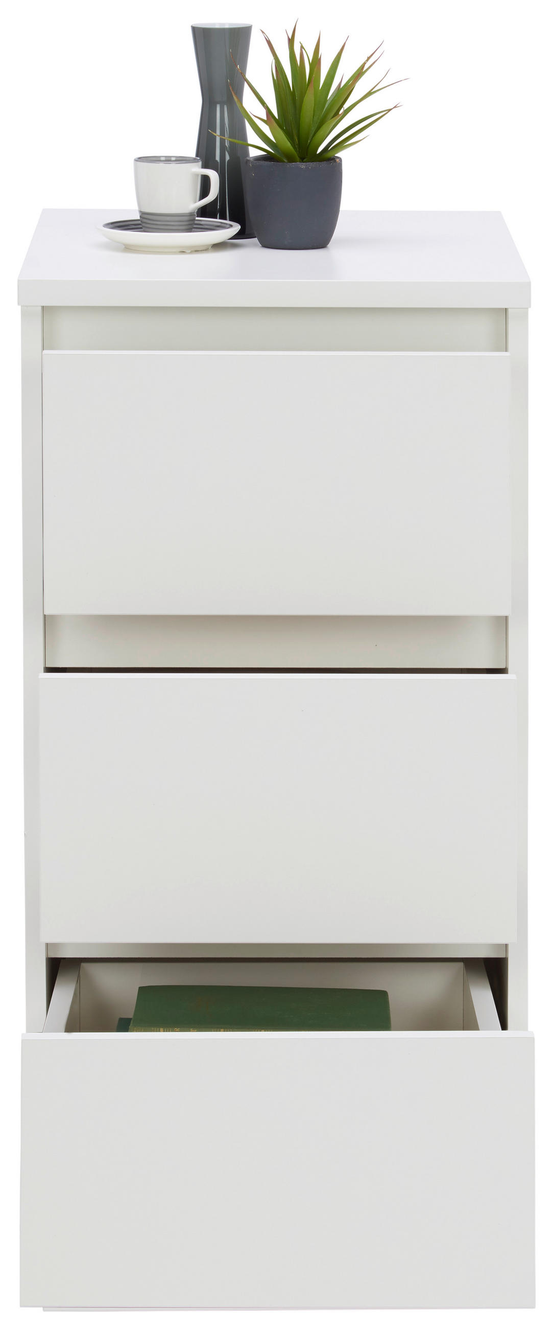 NACHTSCHRANK 40/79/48 cm  - Alufarben/Weiß, Design, Holzwerkstoff/Kunststoff (40/79/48cm) - Carryhome