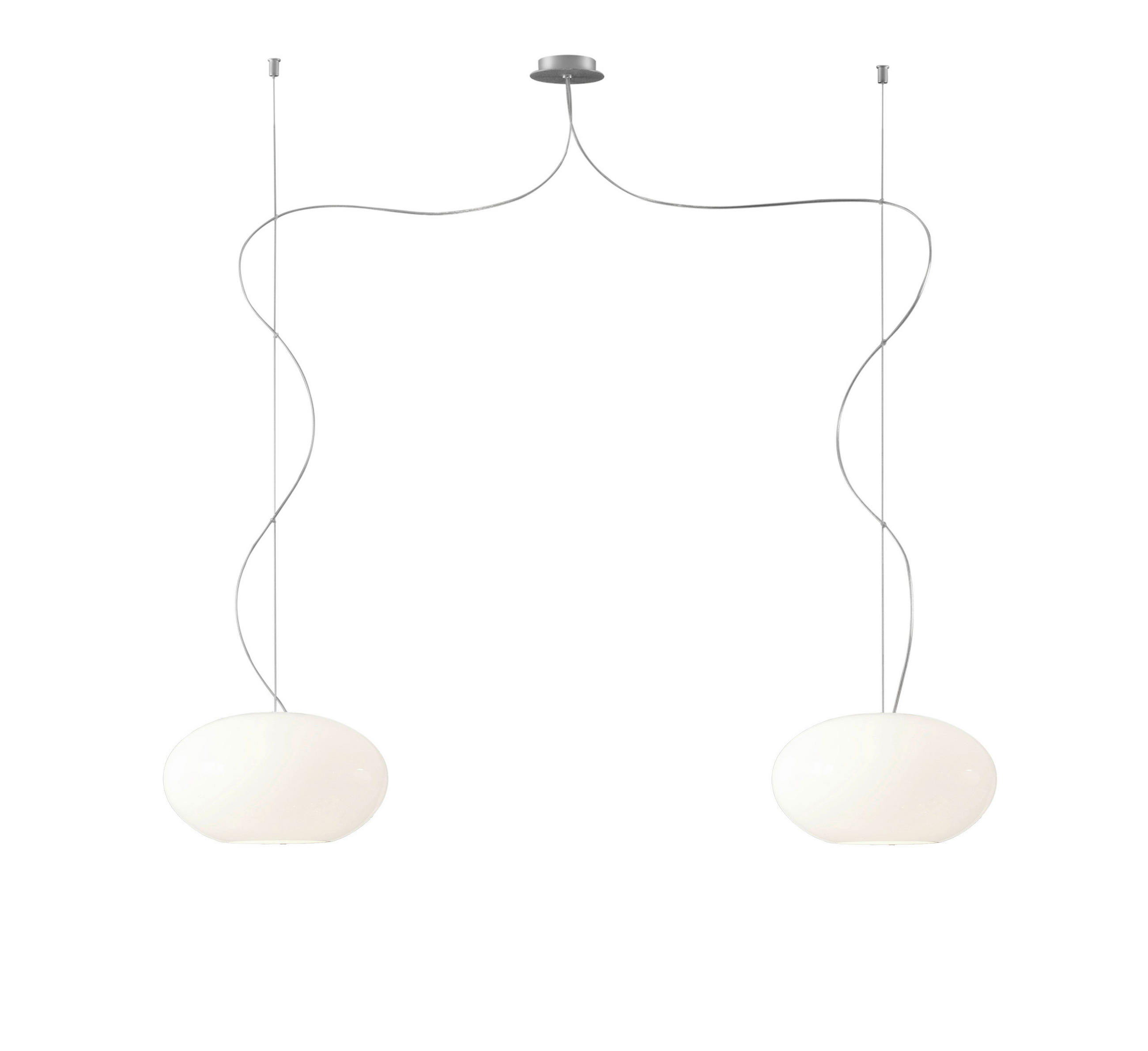 HÄNGELEUCHTE AIH 29/150/150 cm   - Silberfarben/Weiß, KONVENTIONELL, Glas/Metall (29/150/150cm)