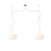 HÄNGELEUCHTE AIH 29/150/150 cm   - Silberfarben/Weiß, KONVENTIONELL, Glas/Metall (29/150/150cm)