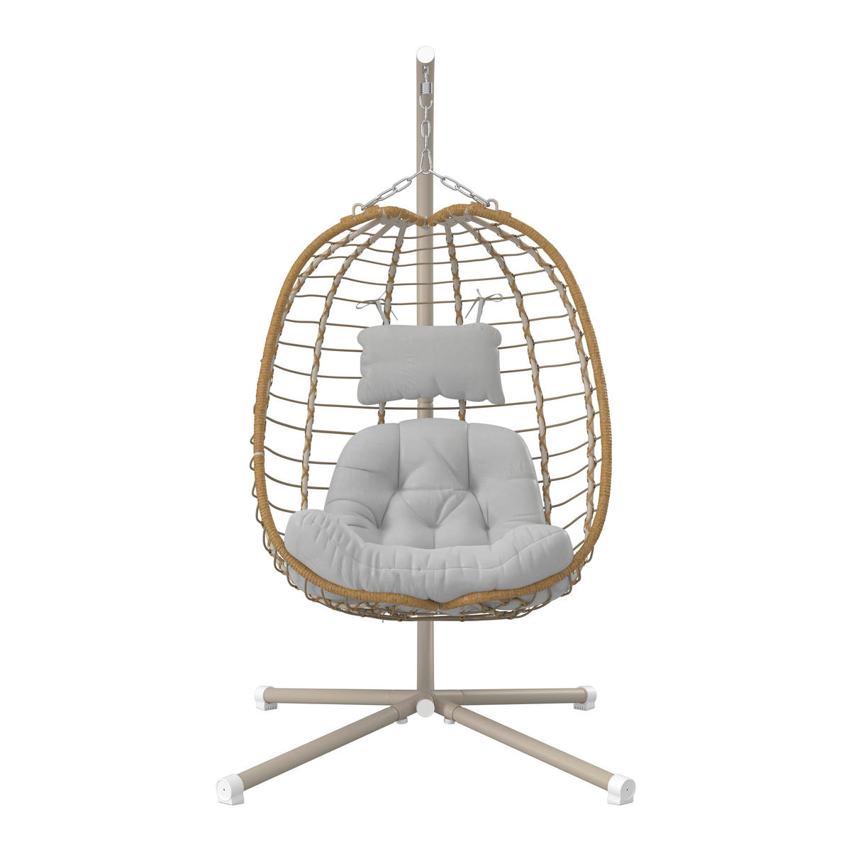 HÄNGESESSEL 100/186/111 cm  - Beige/Hellgrau, MODERN, Kunststoff/Textil (100/186/111cm) - Ambia Garden