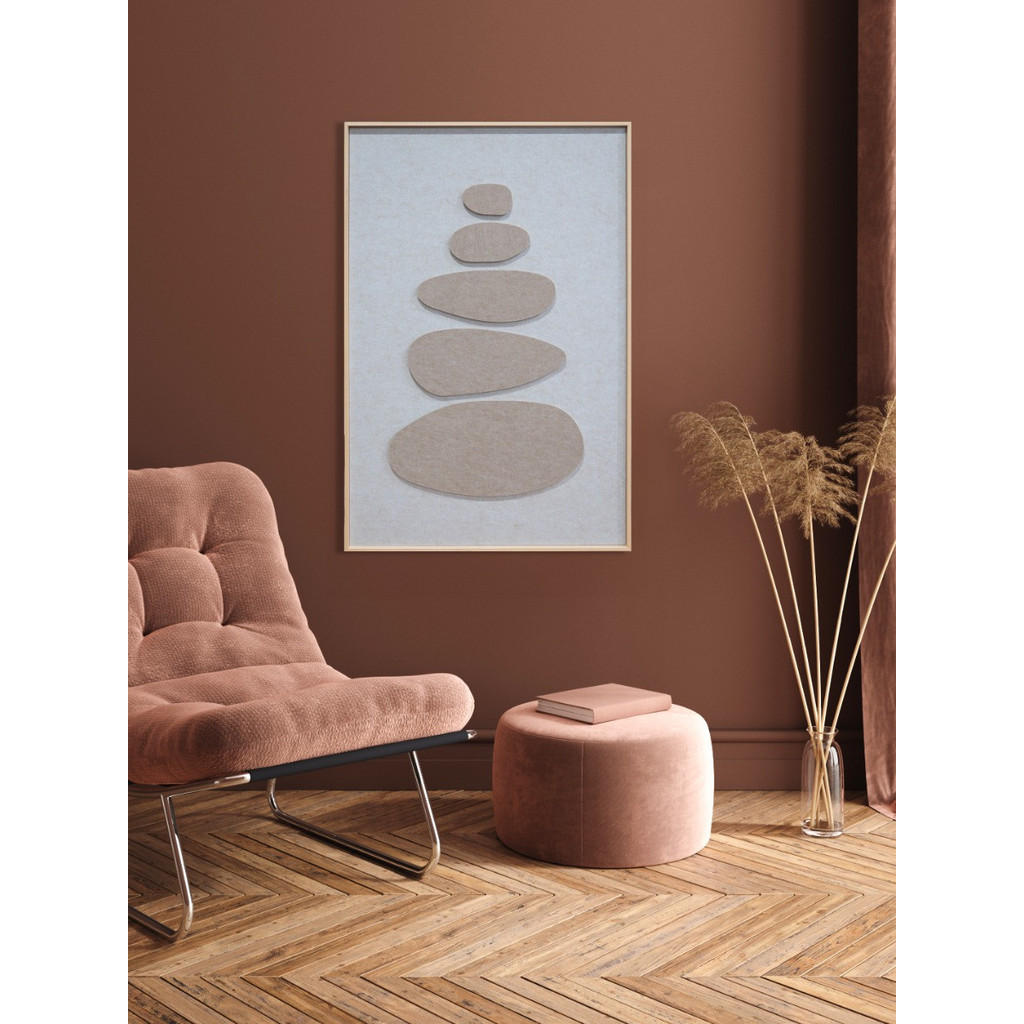Thumbnail - Xxxl Bild Stacked Ovals, Beige, Kunststoff, Textil, 80x120x10 cm, 3D-Effekt, einfache und schnelle Anbringung, matt, Bil...