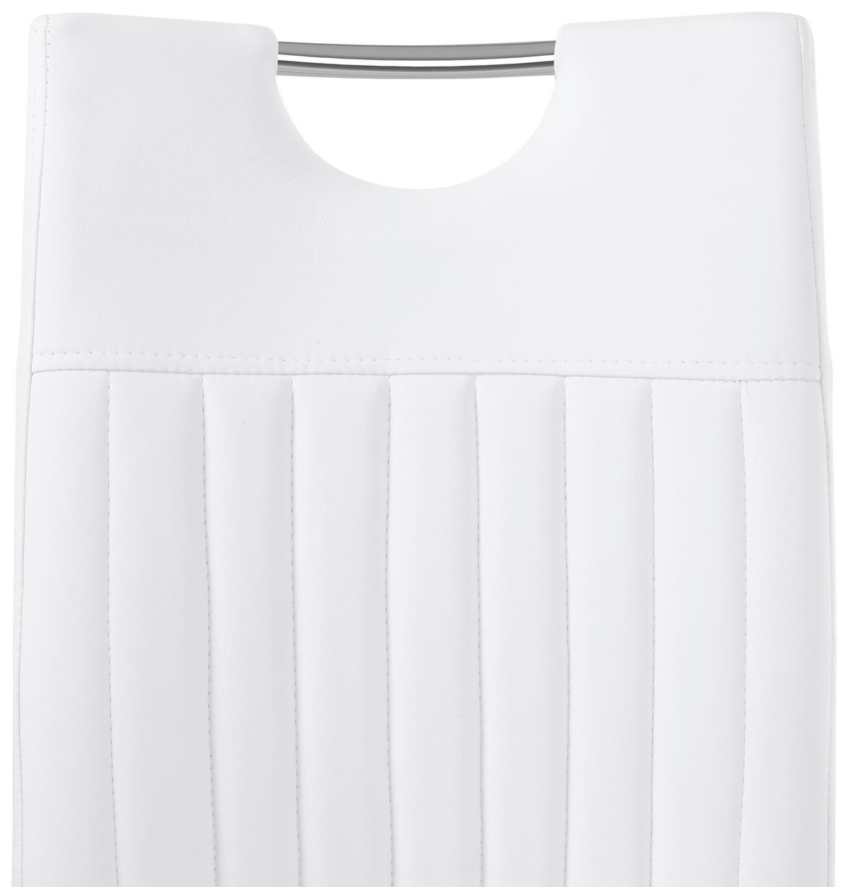 SZÁNKÓTALPAS SZÉK fém, textil fehér, krómszínű  - krómszínű/fehér, Design, textil/fém (43/96/58,5cm) - Carryhome