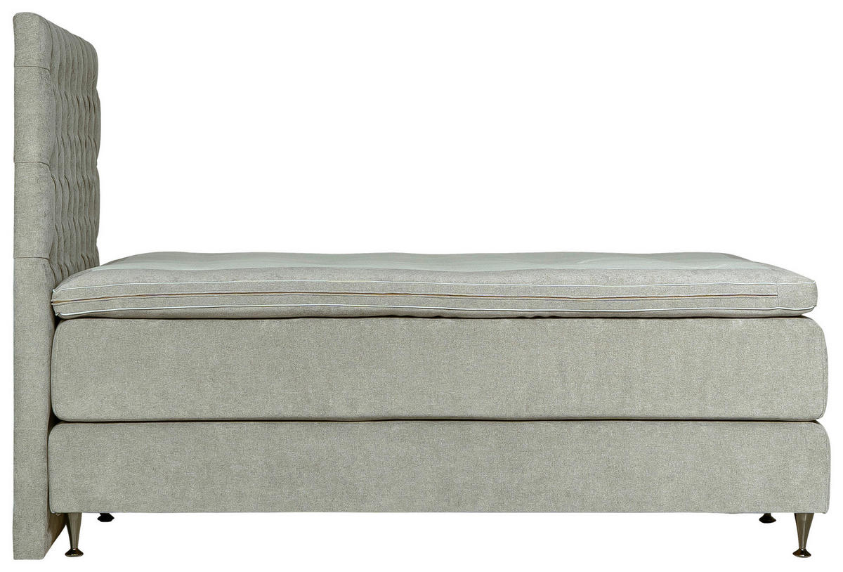 KONTINENTALSÄNG  i beige  - beige/svart, Klassisk, metall/trä (180/200cm) - Niels Andersson