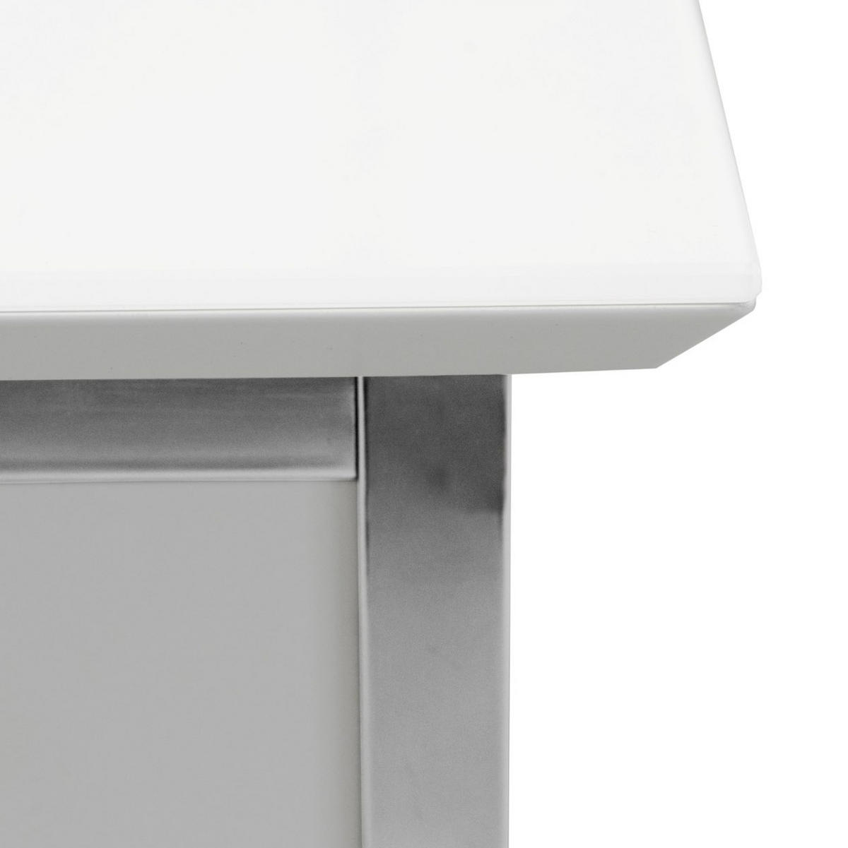 COUCHTISCH Optiwhite 130/80/40 cm rechteckig Weiß, Chromfarben  - Chromfarben/Weiß, Design, Glas/Holzwerkstoff (130/80/40cm) - MID.YOU