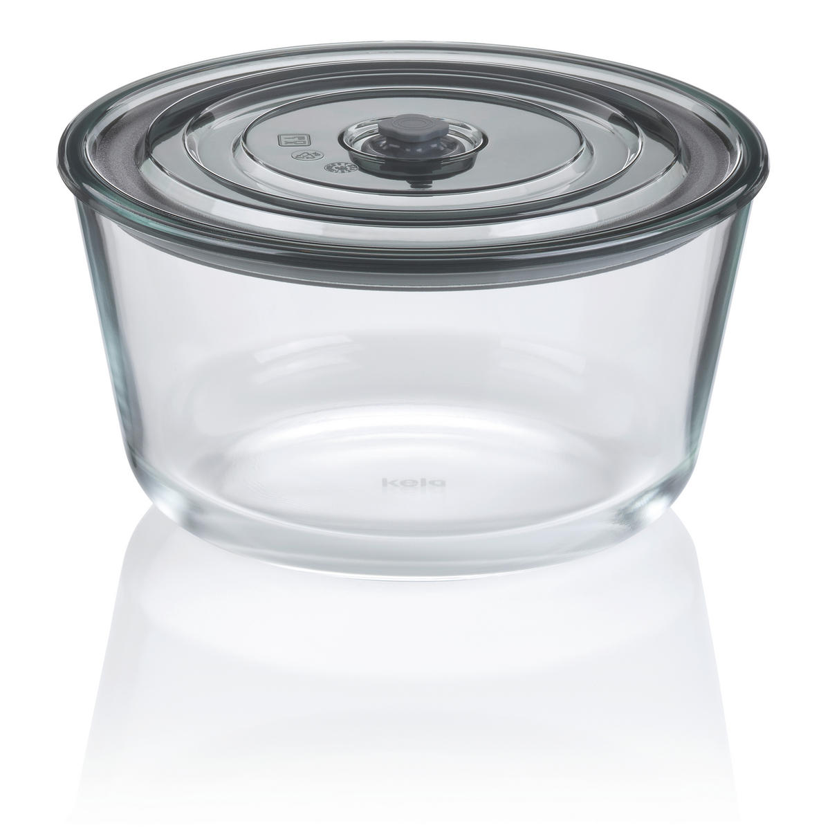 FRISCHHALTEDOSE 2,2 l  - Transparent/Grau, KONVENTIONELL, Glas/Kunststoff (22/11,5cm) - Kela